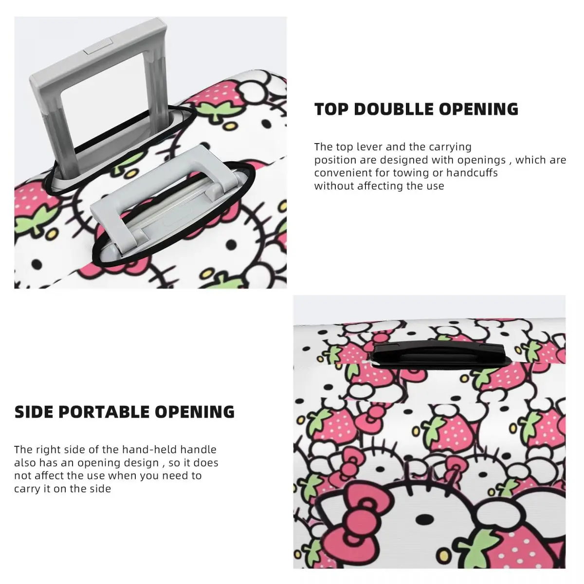 New Hello Kitty Cute Cartoon Suitcase Cover Business Protector Flight Strectch Luggage Case 4