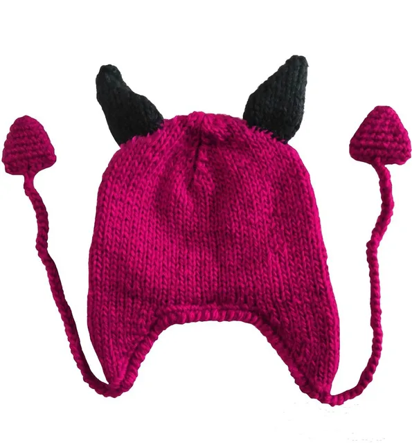 Red Devil Horns Beanies Multicolor 