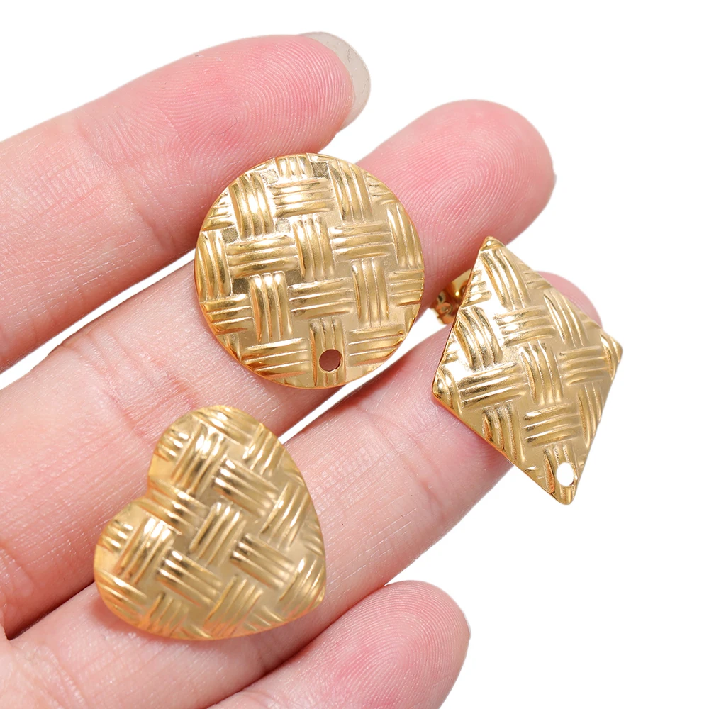 10 Stücke Edelstahl Klassische Geflecht Form Runde Ohrringe Post für DIY Tropfen Ohrringe Erkenntnisse Schmuck Machen Großhandel – Detail 9