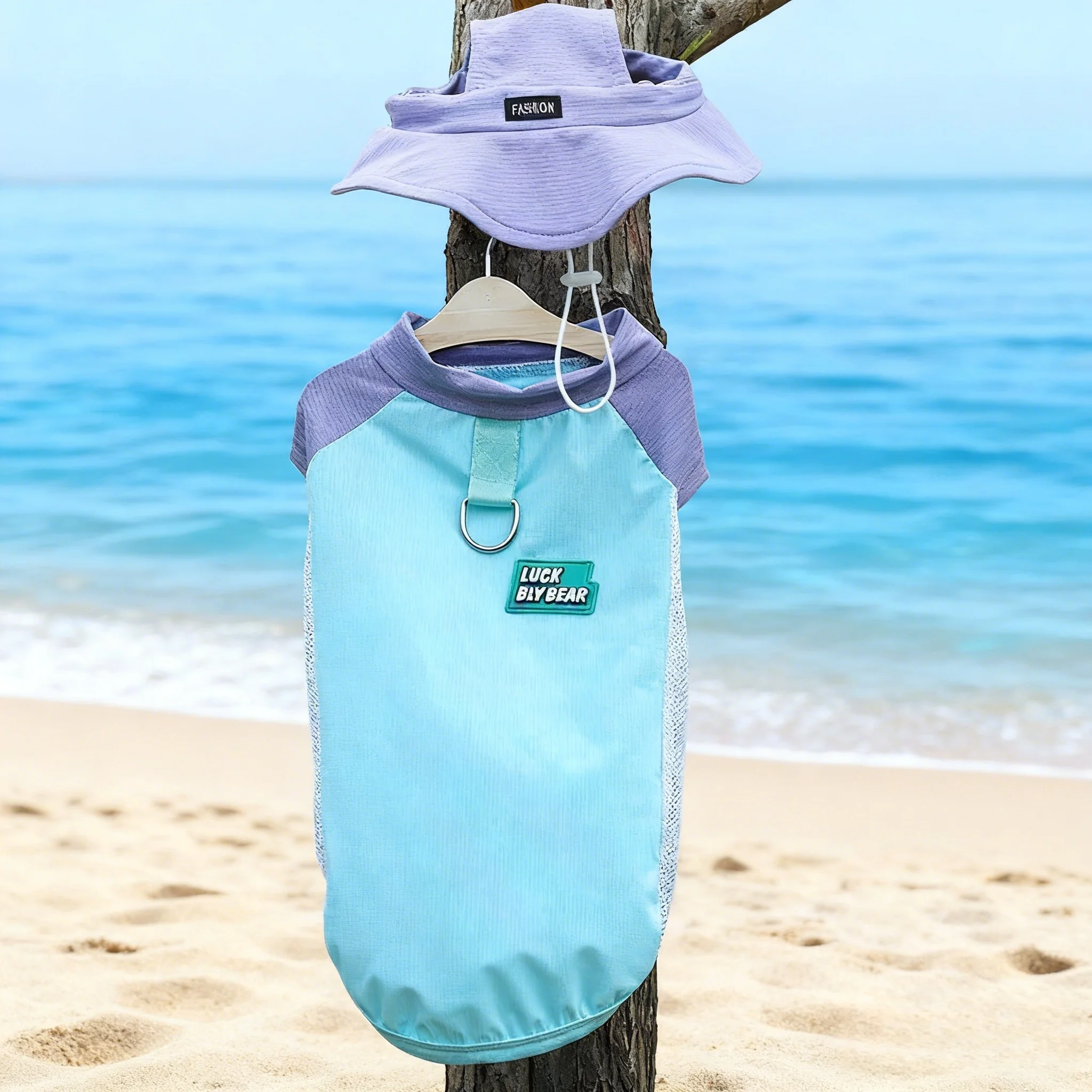 Breathable Cooling Mesh Vest Harness And Sun Hat For Small Dogs_voghion.com