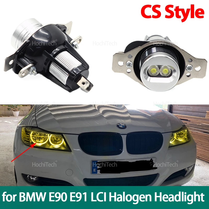 LED Error Free 20W Angel Eye Marker Light Bulb for BMW E90 E91 LCI Halogen Headlight 2009-2011 CSL CS Style Lemon Yellow Color