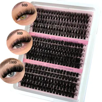 New 15Rows Fluffy Cluster Lashes 60D-160D Natural Thick Eyelash Clusters D/CC/DD Individual Lashes DIY Eyelashes Extension 1