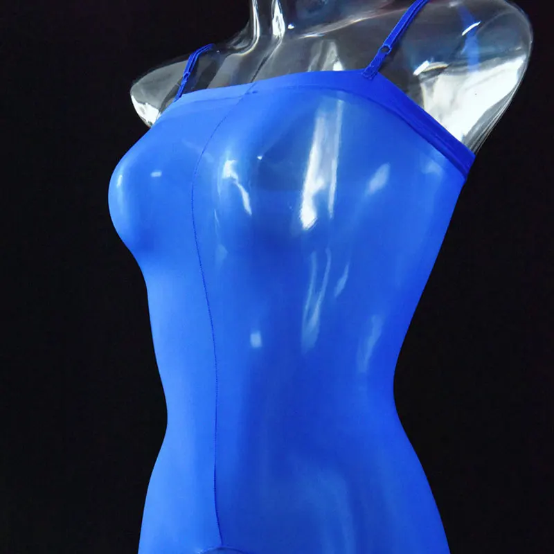 Sexy Men Oil Gloosy U Convex Pouch Bodysuit COCKring Open Sheath Sleeve Sexy Tight Open Crotch Candy Color Puls Size F20