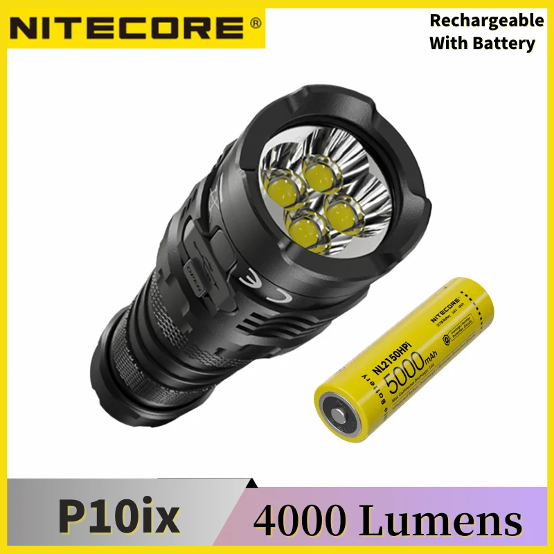 Nitecore P10ix Tactical Flashlight Torch Max 4000 Lumen Beam Distance ...