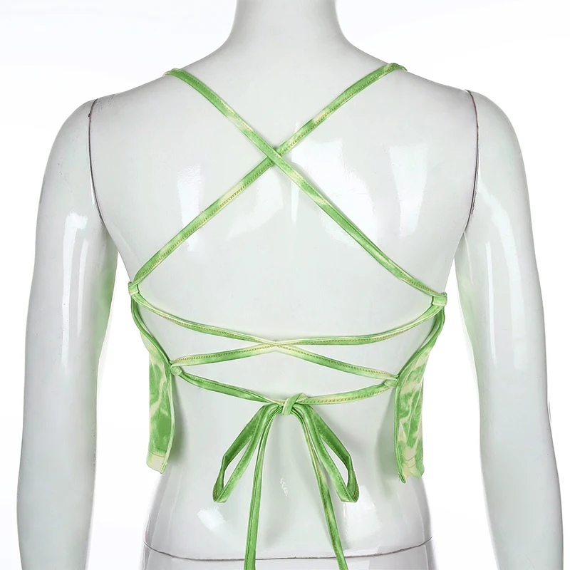 New y2k European and American camouflage suspender backless top trendy hot selling Shopee AliExpress