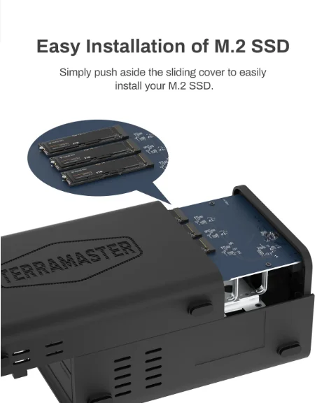 Корпус для гибридного диска TERRAMASTER D5 Hybrid 5-Bay, USB 3,2 Gen 2 10 Гбит/с, поддержка RAID 0/1/Single/jкорпус, эксклюзивный RAID Array 2 + 3 4