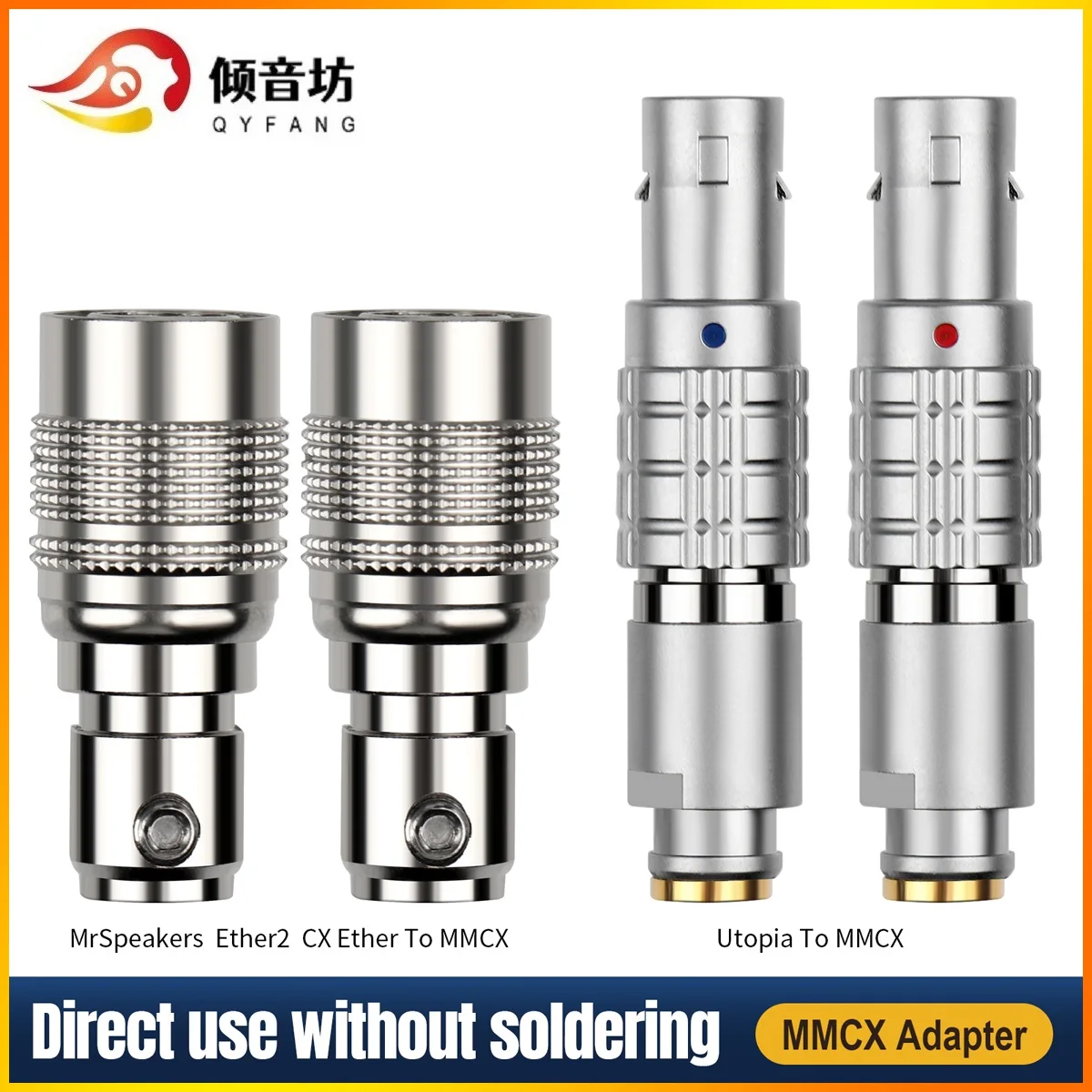 Qyfang Hd Stereo Auricolare Adattatore In Metallo Mmcx Femmina Jack Converter Plug Per Focal Utopia Mrspeakers Cx Ether 2 Hifi Headphone