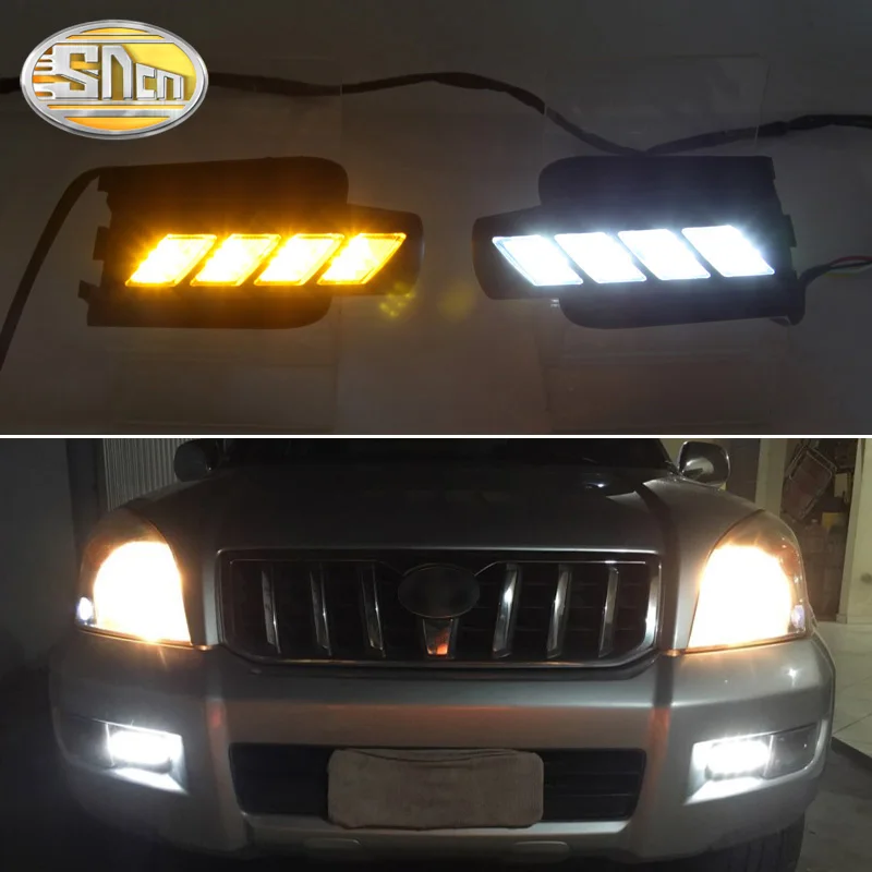 SNCN LED Daytime Running Light For Toyota Prado 120 FJ120 2003 - 2009 Car Accessories Waterproof ABS 12V DRL Fog Lamp Decoration