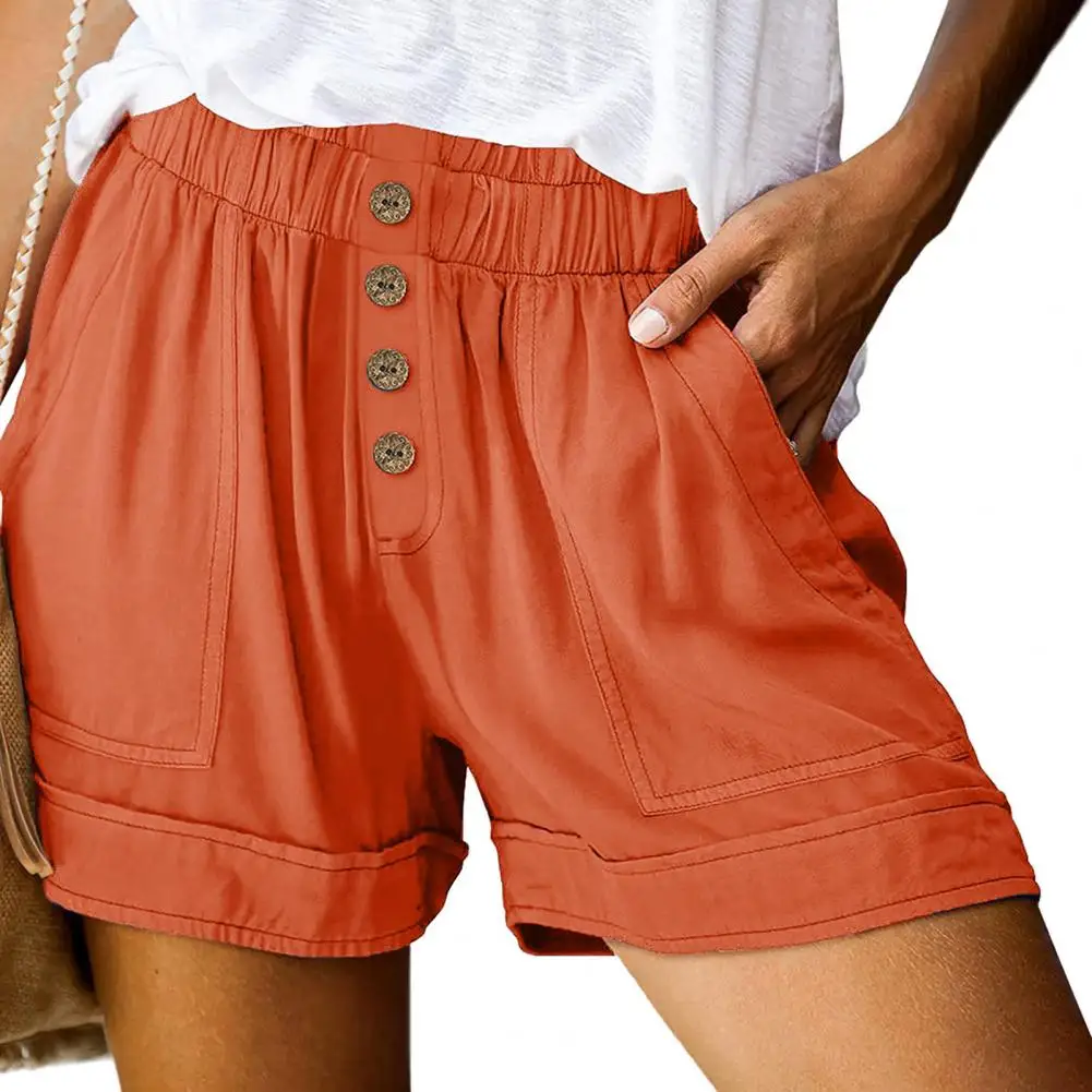 

High Waist Women Shorts Loose Wide Leg Button Cool Stylish Casual Summer Women's Shorts