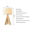 LED Wooden Bedside Lamp Tripod Table Lamp Vintage White Linen Lampshade for Bedroom Living Room E27 Socket(Bulb Not Included) 2