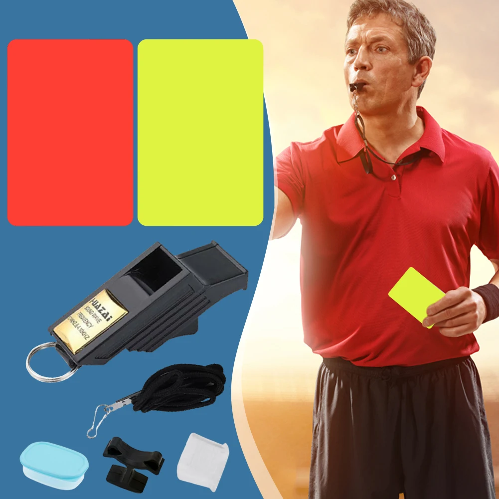 Football Whistle Referee Card Set Portable Warning Cards for Training
