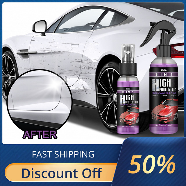 Lootzoo 3 In 1 High Protection Quick Car Coating Spray Clean