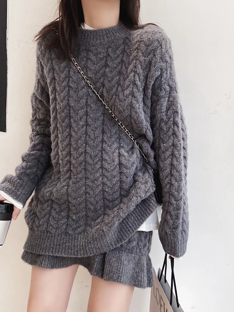 NEW Autumn Sweater Women Dress Winter skirt suits Sweater Knitted Dresses Long loose Maxi Oversize Dresses Knitting Robe Vestido fashion autumn maternity knitting dresses clothes for pregnant women 2023 new v neck pullover sweater