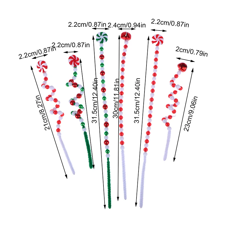 

5Pcs Candy Cane Christmas Decoration Bells Lolly Pendants Tree Xmas Ornaments Home Decor Gifts New Year Party Supplies