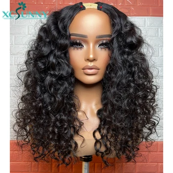 Loose Deep Wave V Part Wig Human Hair Glueless V Shape Wig Upgrade U Part Wig Curly VPart Human Hair Wigs Middle Part Xcsunny 1