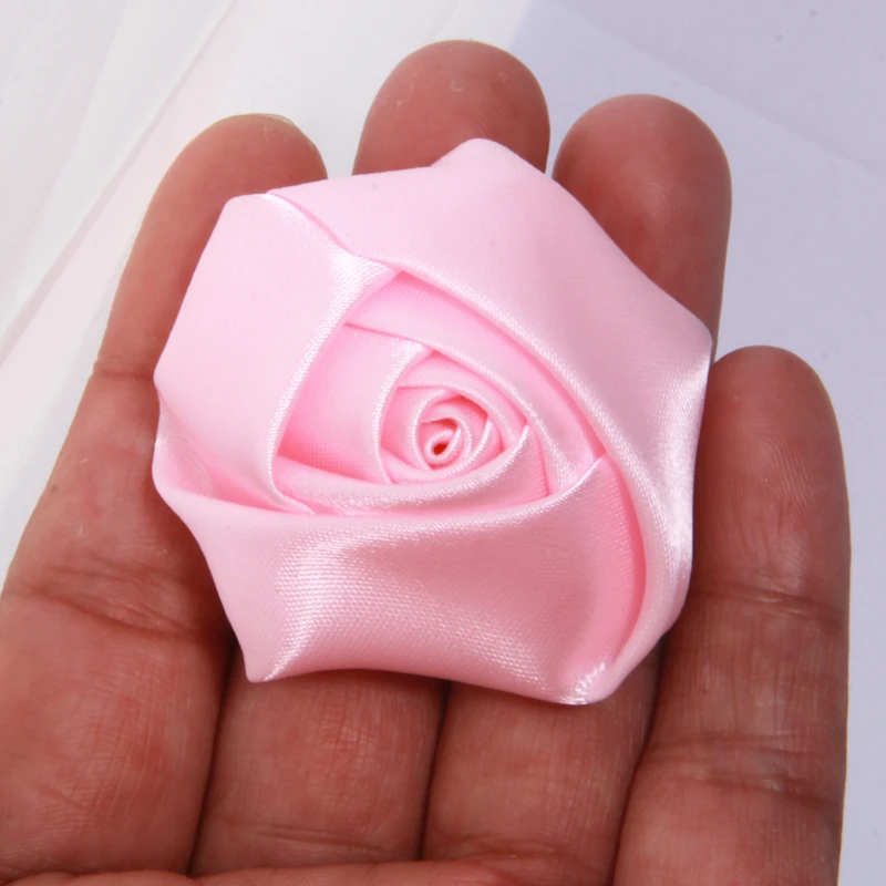Set of 10 Large Rose Fabric Flowers for Creative DIY Accessories and Decorations