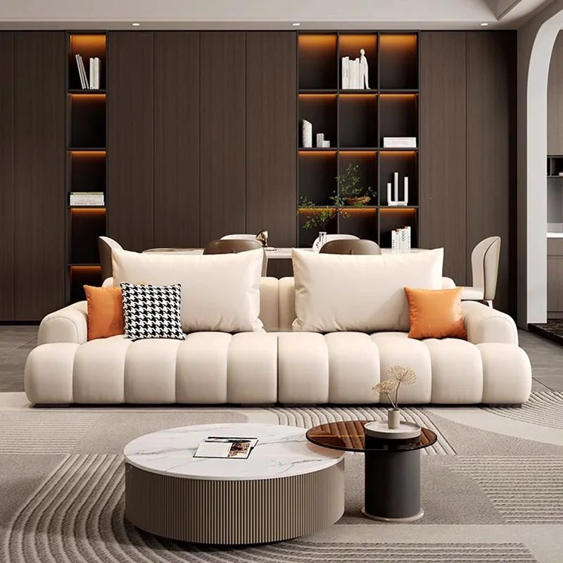 

Luxury Big Straight Living Room Sofas Designer Adults Reading Dining Couch Light Luxury Cream Fauteuil Salon Bedroom Furniture