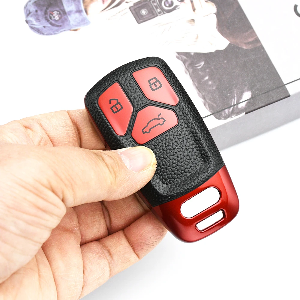 Premium Leather TPU Car Key Fob Protector Cover