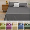 1 pc Bed Flat Sheet for Double Bed Plain Solid Color Top Sheets Single/Queen/King Flat Bedsheets Soft Home Bed Linen Sheets 1