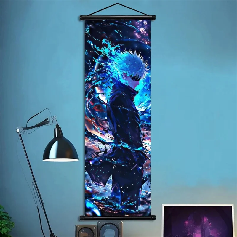 Jujutsu Kaisen Gojo Satoru Fabric Wall Art Scroll for Bedroom or Gaming Room Decor