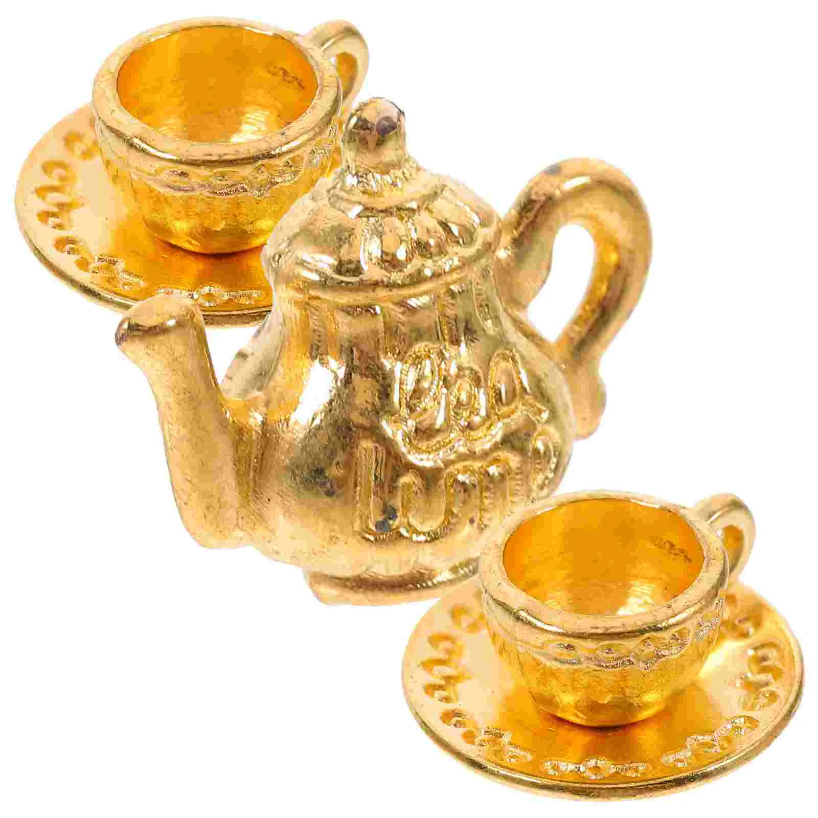 Model Accessories Mini Metal Teapot Tiny Homes Alloy Miniature Utensils Pretend Toys