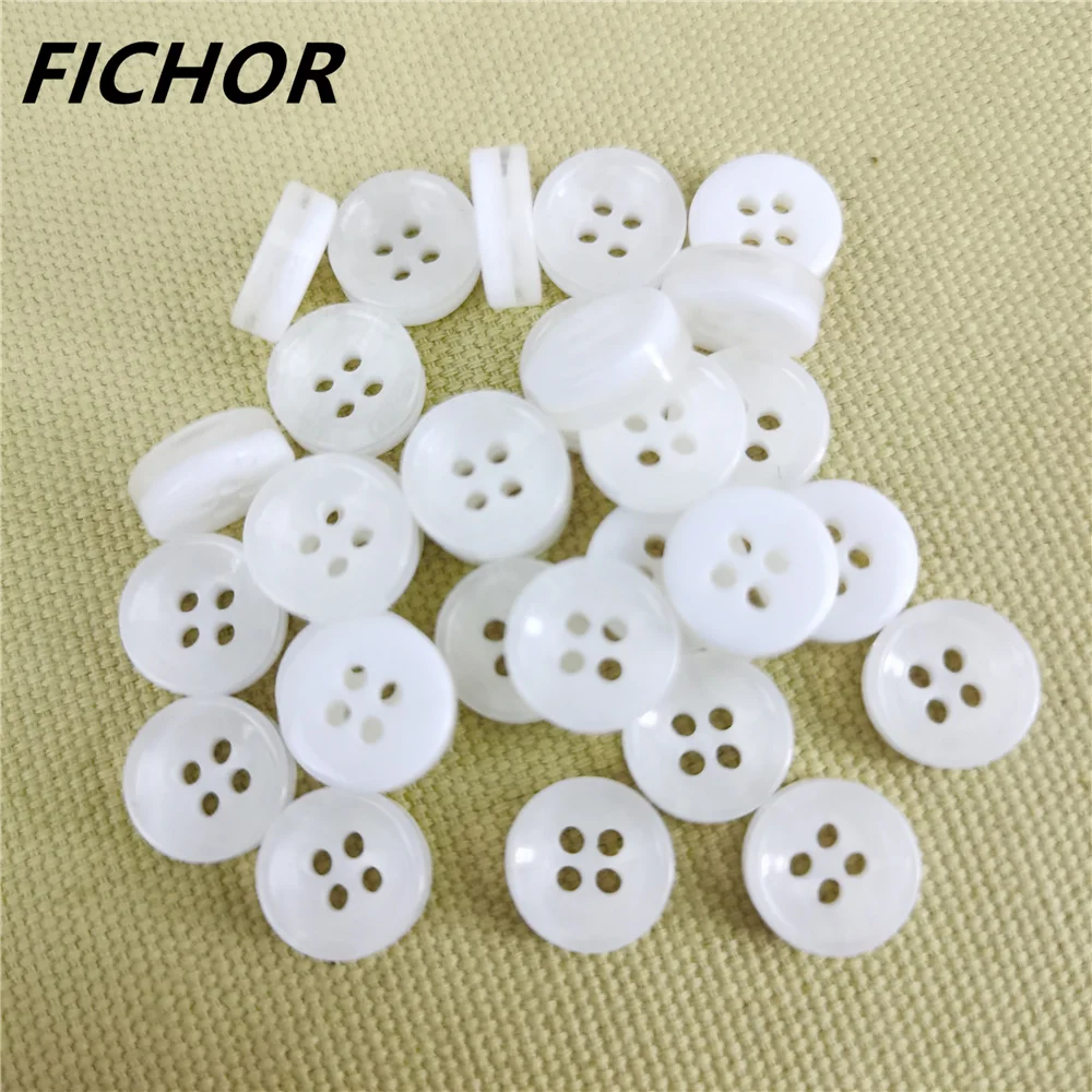 

30/50pcs 10mm 4 Hole Pearl Resin Buttons Sewing Scrapbooking Clothing Home Crafts Handmade Accessories Card Making DIY Decor