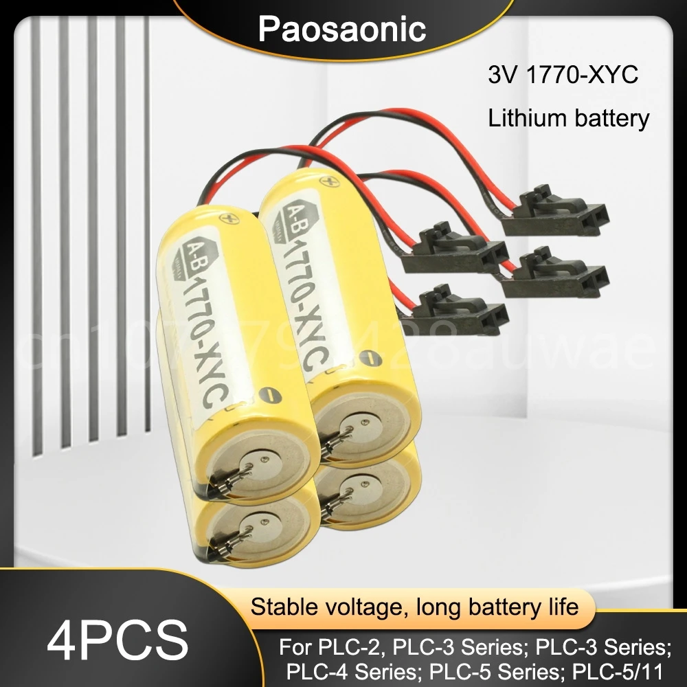 

4PCS 1770-XYC 1770-XYB 1756-BA1 3V 1800mAh With Plug Program Controller PLC Module Lithium Battery Accessories