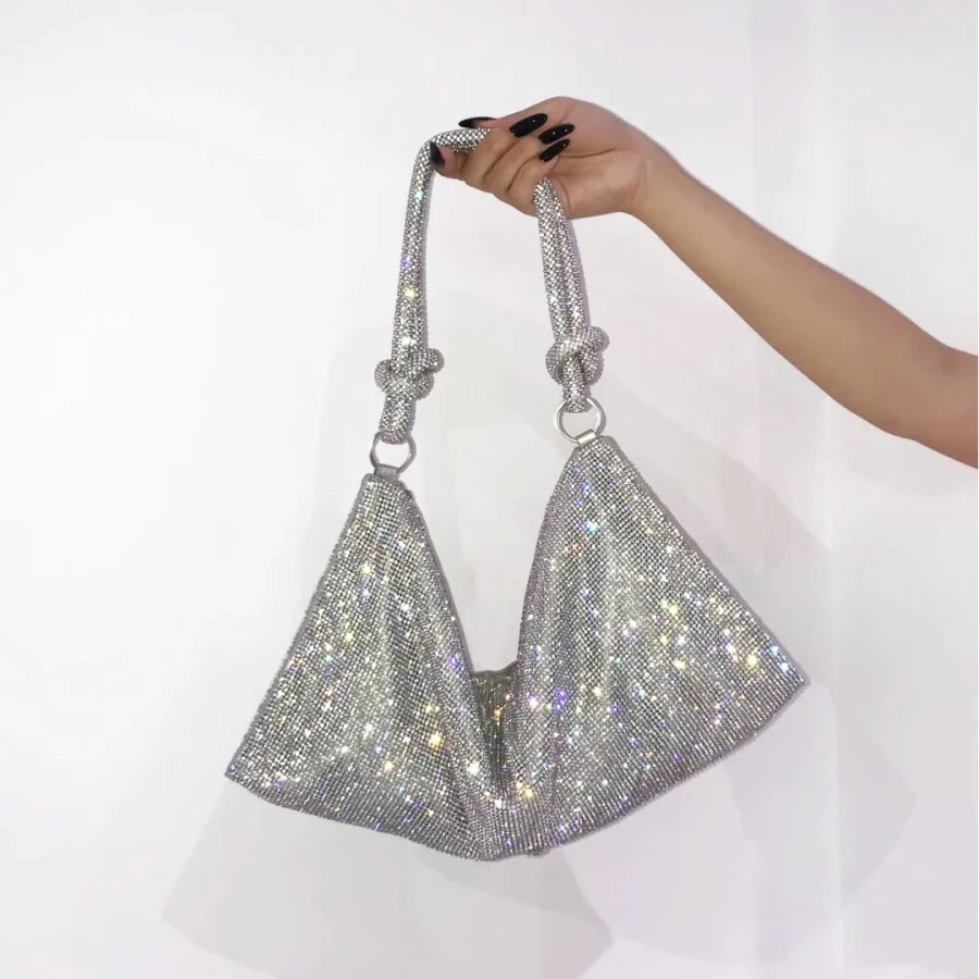

Handle Shining Rhinestones Evening clutch Bag Purse Crystal Purses and handbag Hobo Bags luxury Designer hobo shoulder bag