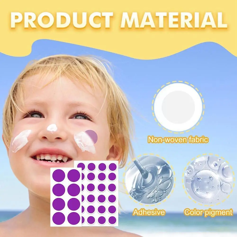 8/24pcs UV Stickers For Sunscreen, UV Detecting Patches UV Sunscreen Protector Facial Sun Block Patch UV Dots Sun Stickers H1H2