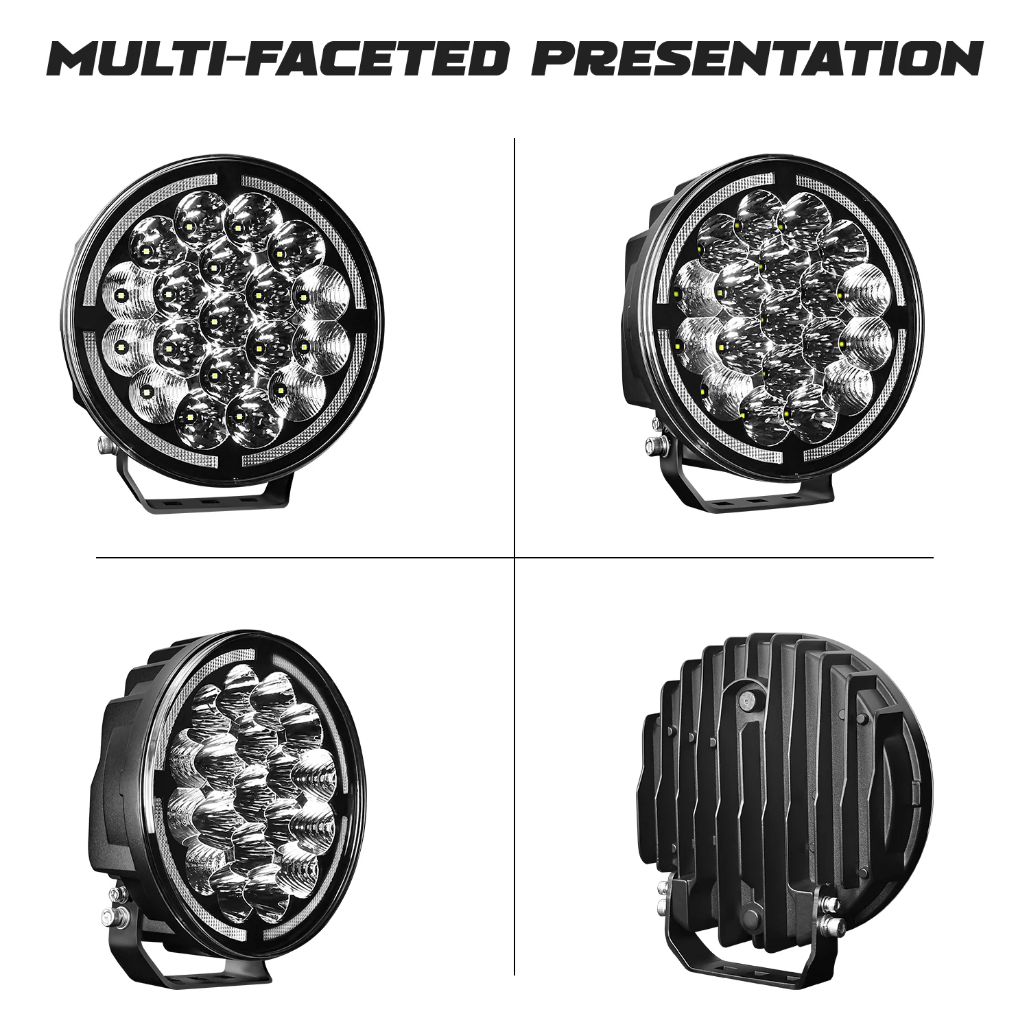 9Inch Work Headlight Bar Vehicle Len Demon Eye Light 6000K Spot Combo Barra LED