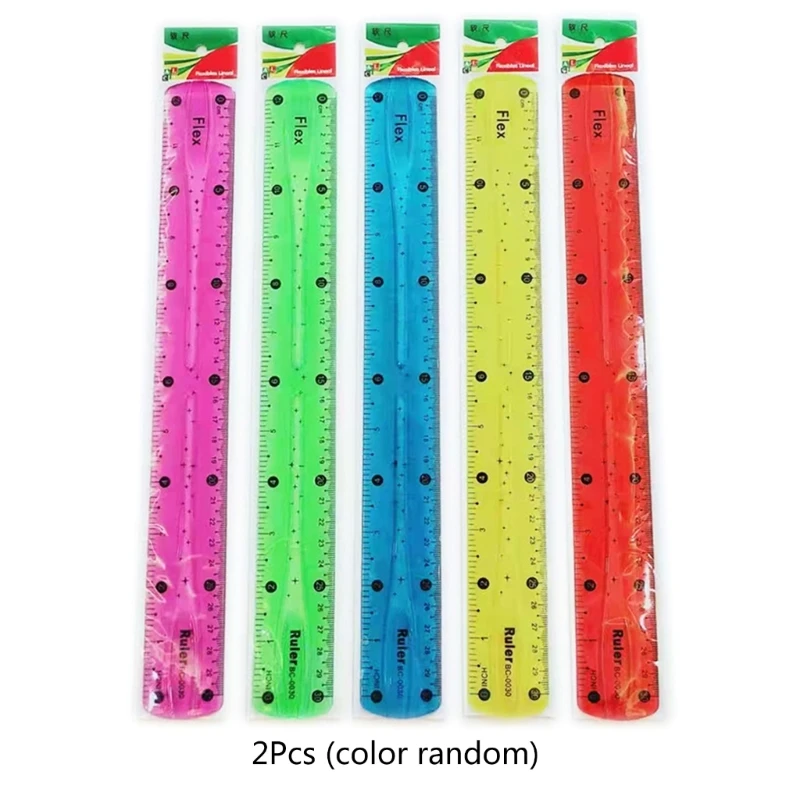  30PCS Clear Ruler, 12 Inch Plastic Rulers For School, Home,  Or Office, Clear Plastic Rulers, Assorted Colors