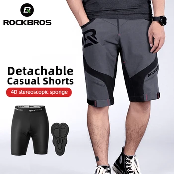 ROCKBROS-Short de cyclisme respirant pour homme et femme, short de sport confortable, short de sport non intégré, coussin de cyclisme 4D, absorption des chocs