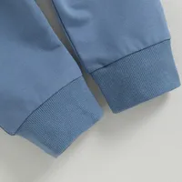 Newborn Baby Boy Pant Sets Autumn Clothes 2 Piece Outfits Contrast Color Long Sleeve Sweatshirt and Elastic Pants Baby Items 6