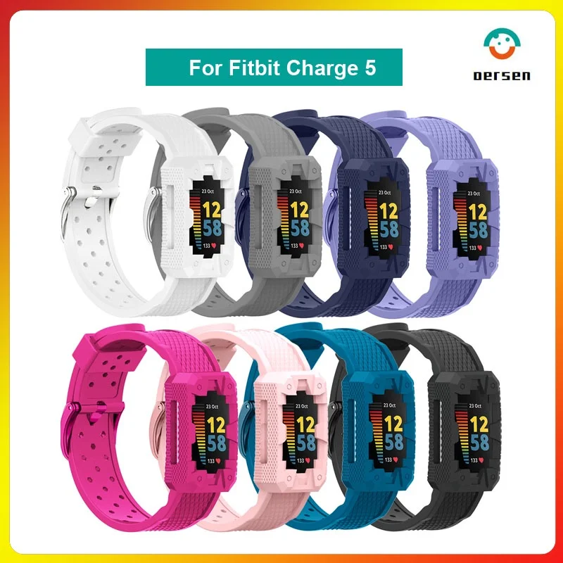 Nuovo Fitbit Charge 5 Custodia Per Cinturino Per Orologio Cinturino In Silicone All-In-One Cinturino Sportivo Di Ricambio Per Cinturino Da Polso