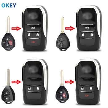 Okey Remote Car Key guscio modificato per Toyota Corolla Camry RAV4 Avlon Crown Reiz Yaris Prado Flip Hosing TOY43 TOY48 TOY47