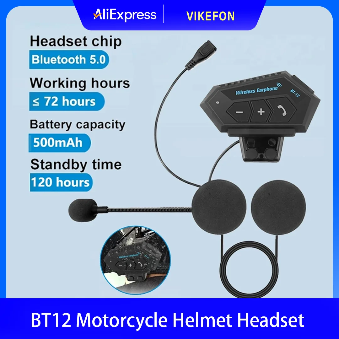 Wireless Bluetooth Motorcycle Helmet Headset Stereo Earphone