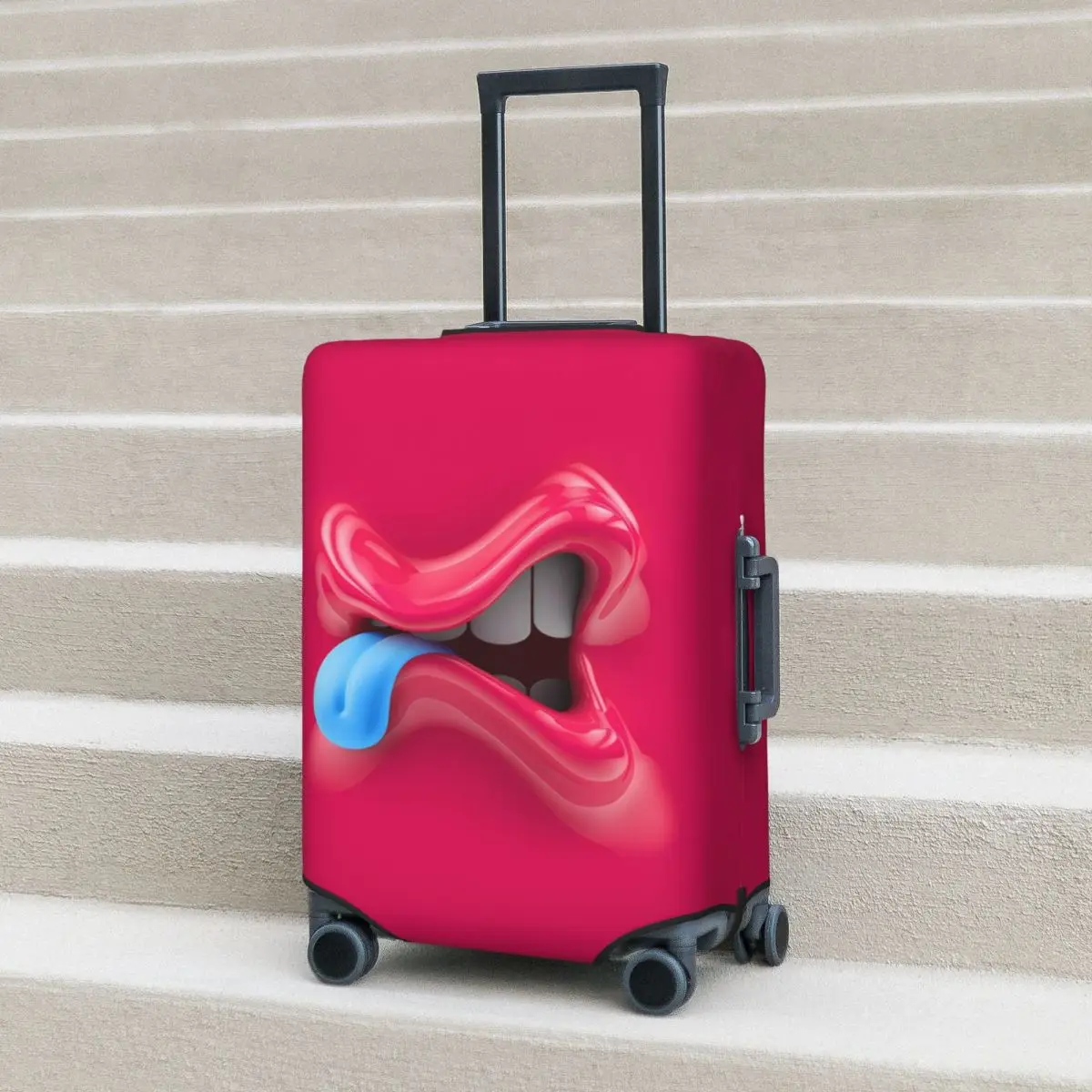 재미있는 표현 여행 가방 커버, 3D 혀 애니메이션 여행 비즈니스 보호대, 휴일 탄성 수하물 케이스 