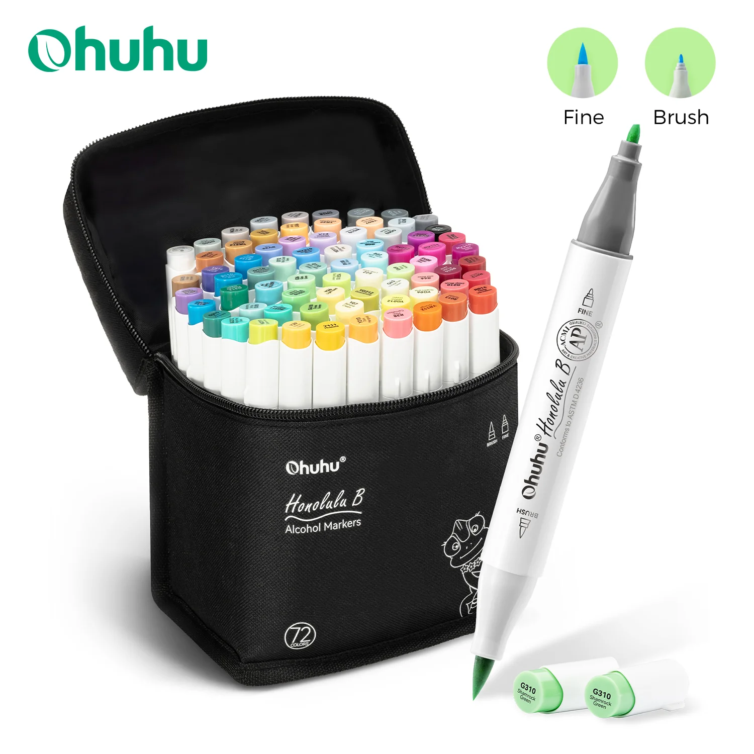 Ohuhu ホノルル B マーカーペンセット カラーマーカー アルコール