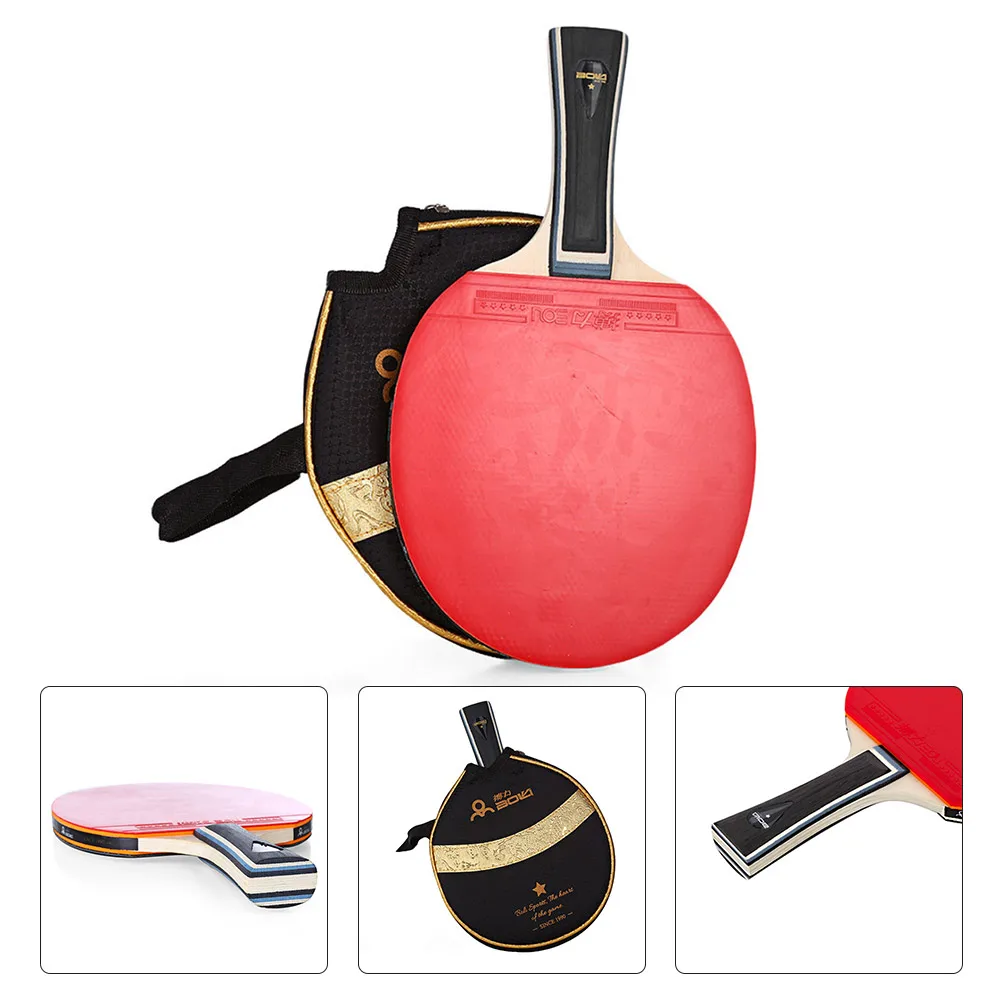 1x Table Tennis Racket Professional Ping Pong Racket Set 7 Ply Wood + Rubber Blade Bat Paddle Bag Long Handle table tennis racket table tennis rubber table tennis blade
