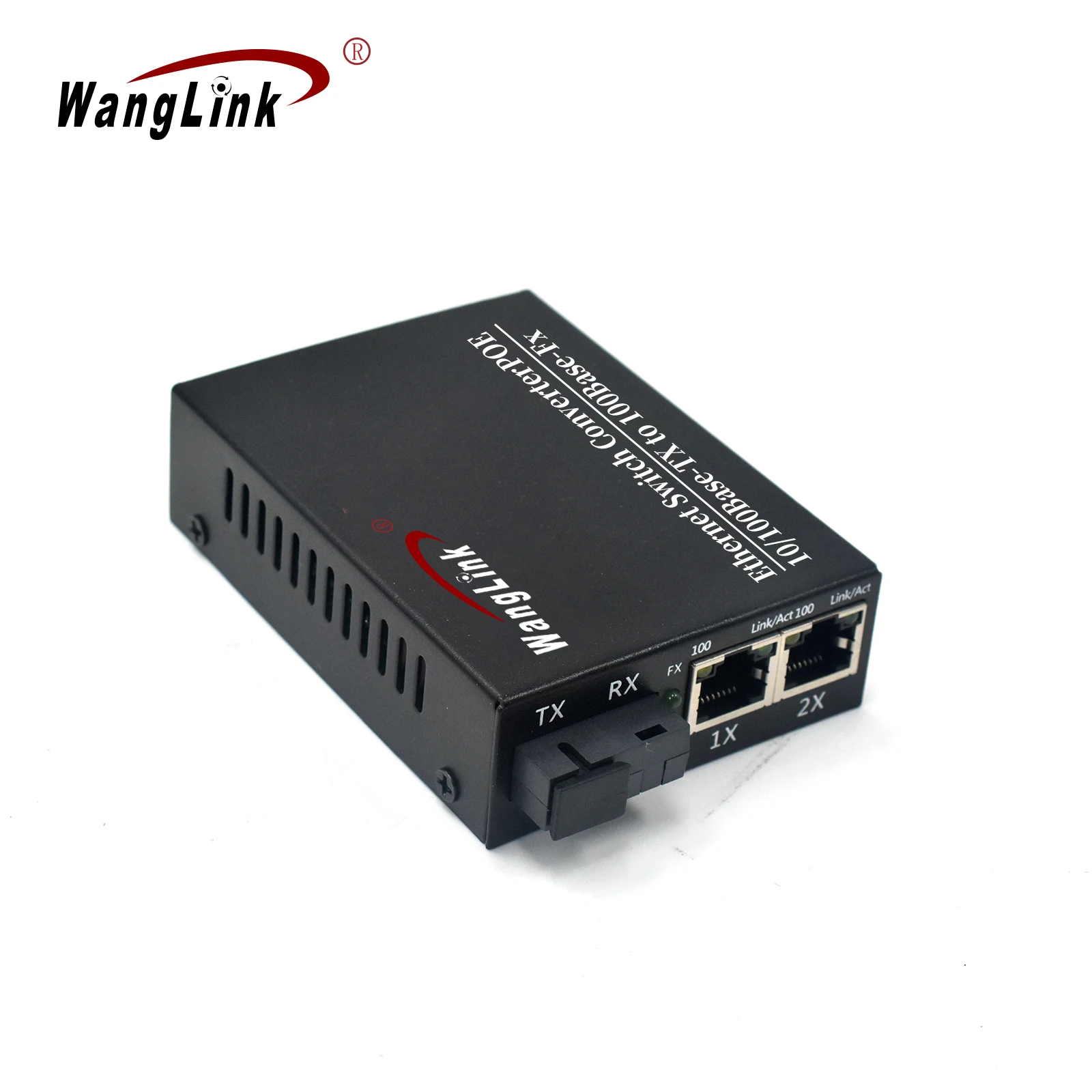 Wanglink CCTV POE Switch 1 Port 100Base-FX to 2 Ports 10/100BaseTX PoE Media Converter Optical Fiber Switch For IP Camera wanglink 2u 19 inch standard alone rackmount chassis 16 slots ports media converter chassis