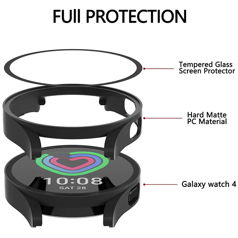 Durable Tempered Glass Screen Protector with Hard Protective Bumper Case