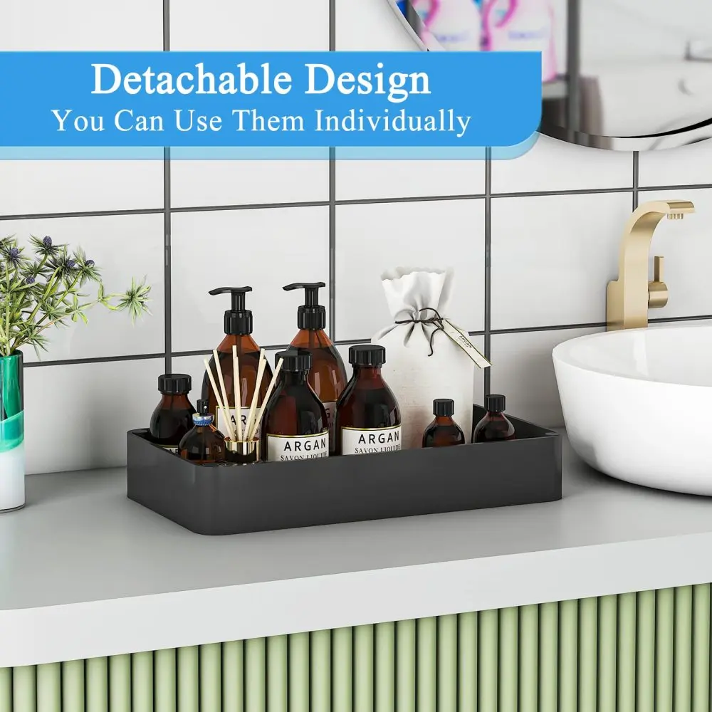 2 Tier Under Sink Bathroom Organizer, Pull Out Cabinet Organizer, Kitchen Sink Storage, Black 3
