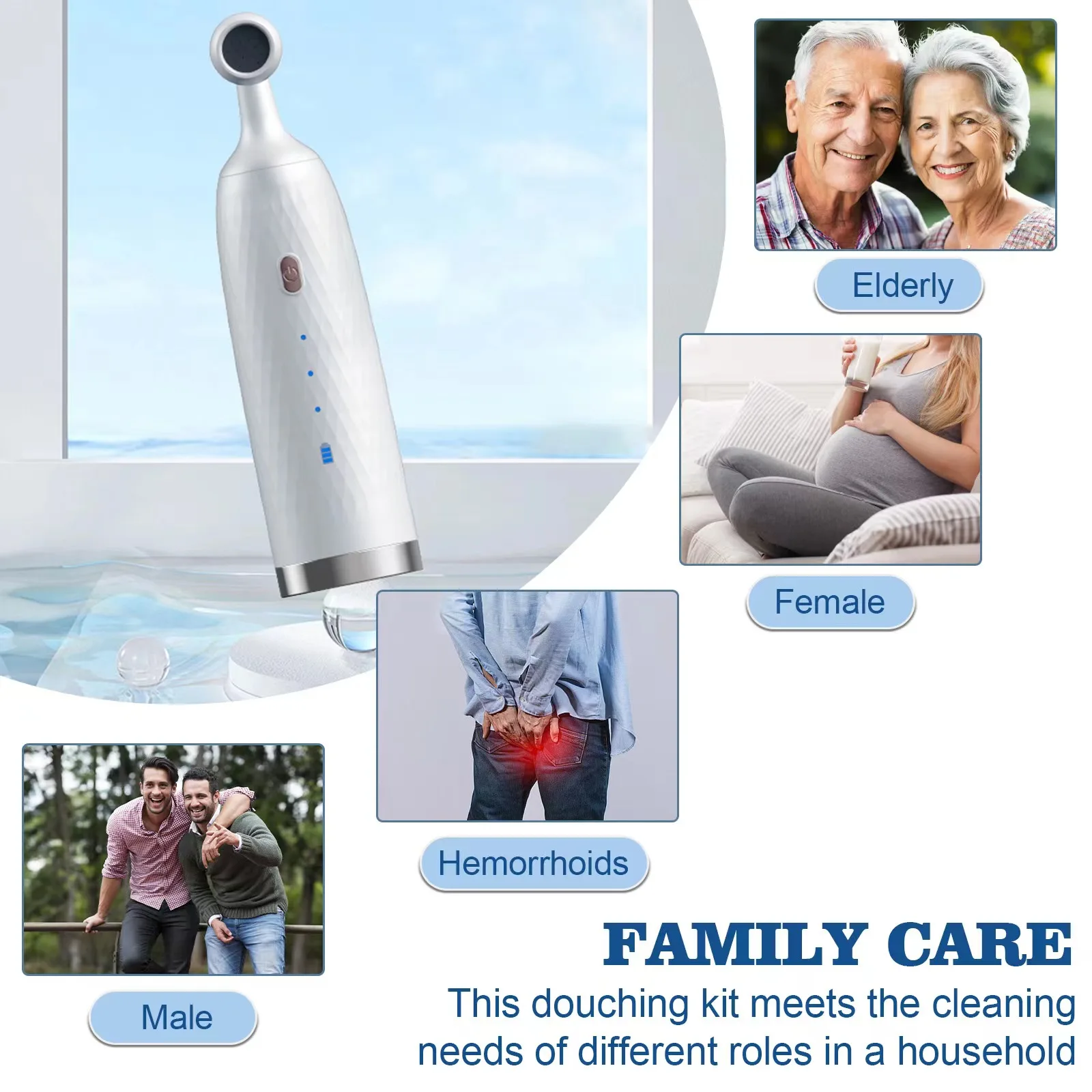 Portable electric wash basin for both men and women, suitable for both internal and external use, hemorrhoids gynecologi