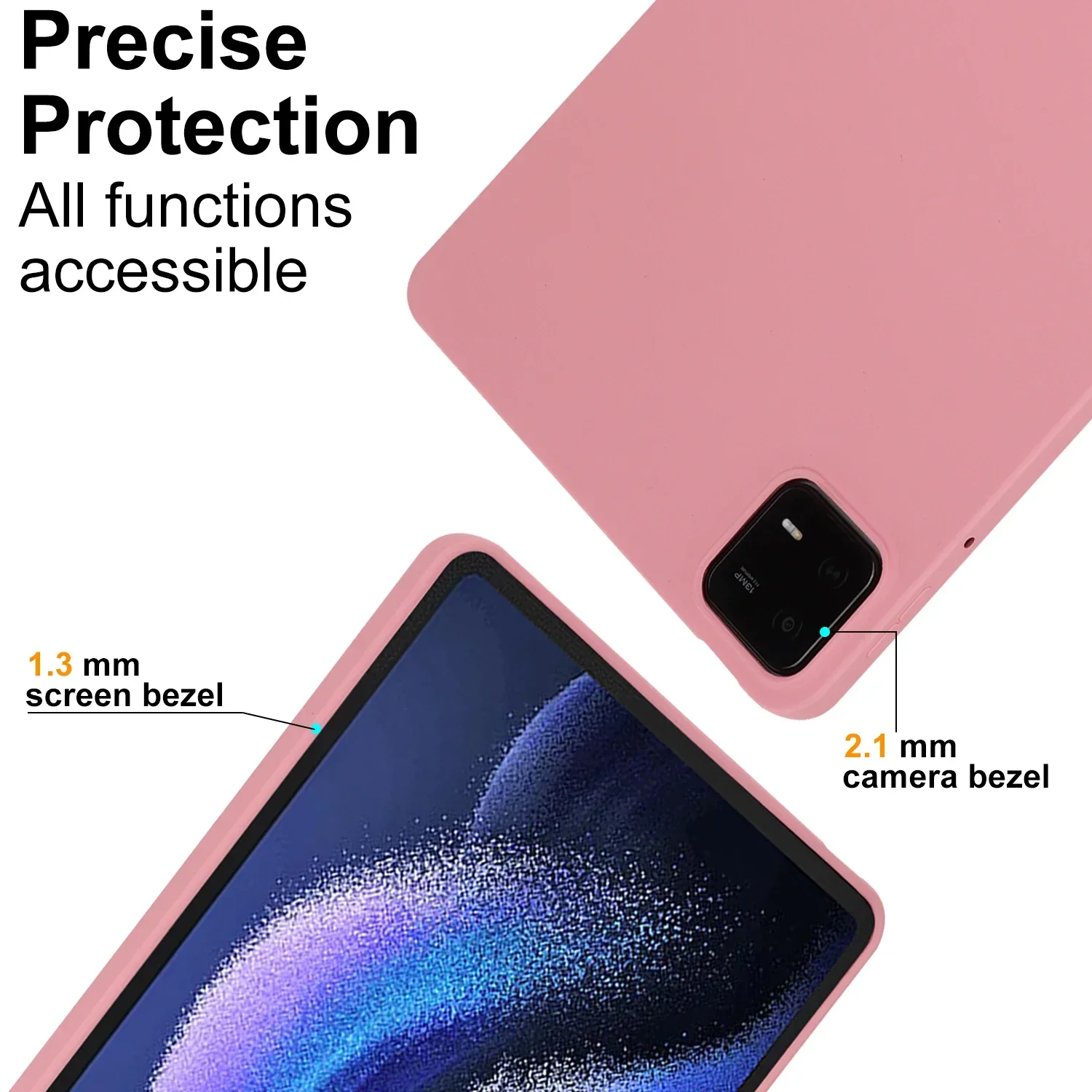 Soft Silicone Shockproof Back Cover for Tablets - Skin-Feel Design, Thin and Lightweight