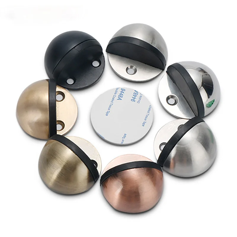 Non-punching Sticker Hidden Stainless Steel Rubber Door Stop Door Stopper Clip Buckle Floor Type Nail-free Stopper door stopper silicone door stopper door stopper bumpers