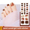 Toe Gel Nail Sticker Hardens For UV Lamp Curing Gel Stickers Waterproof Korean Full Cover Waterproof Polish Wraps Foot Strips 6