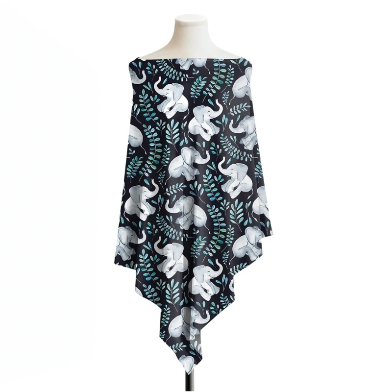 Breathable & Lightweight Nursing Cover Multifunctional Baby Nursing Scarf Lovely Pattern Cover for Breastfeeding