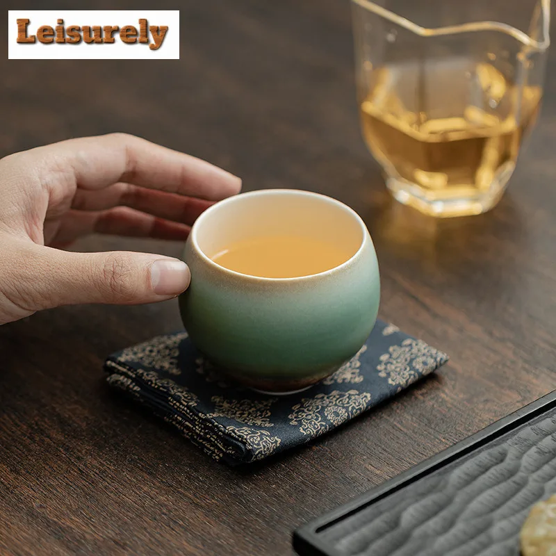 125ML Aurora Kiln Change Red Blue Glaze Teacup Creative Tea Bowl Coffee Mug Meditation Cup Jianzhan Master Cups Chinese Tea Set