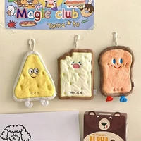 Cartoon Food Cheese Hand Towel Hanging Towels Double-thickness Absorbent Hand Towel Kitchen Bathroom Soft Coral Velvet Towels 2