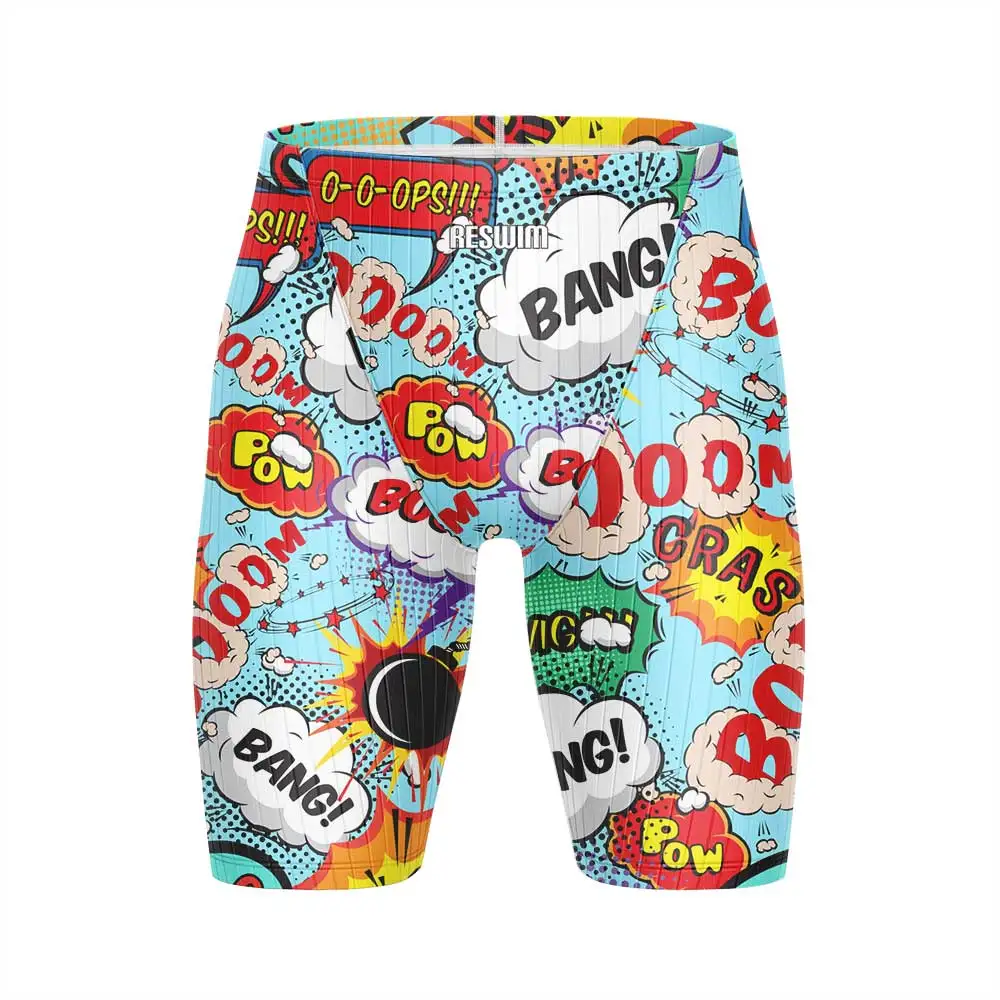 Summer Men's Jammer Swimsuit Training Swim Shorts Trunks Beach Tights Swimming Pants Swimwear Running Sports Surf Shorts Trunks